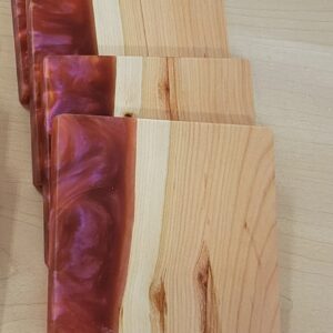 Live edge and epoxy coasters