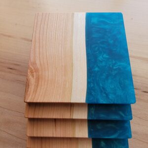 live edge and epoxy coasters