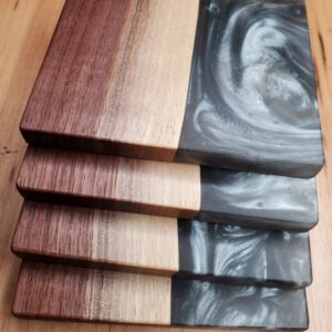 live edge black walnut coasters