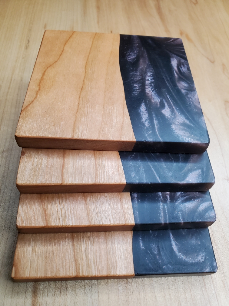 live edge and epoxy coasters